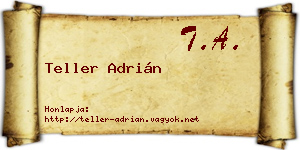 Teller Adrián névjegykártya
